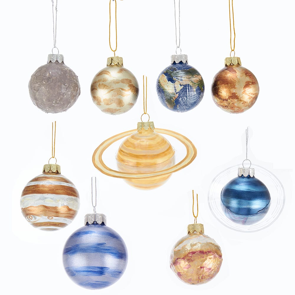 Kurt Adler 50-70MM Noble Gems Planet Solar System 9-Piece Set